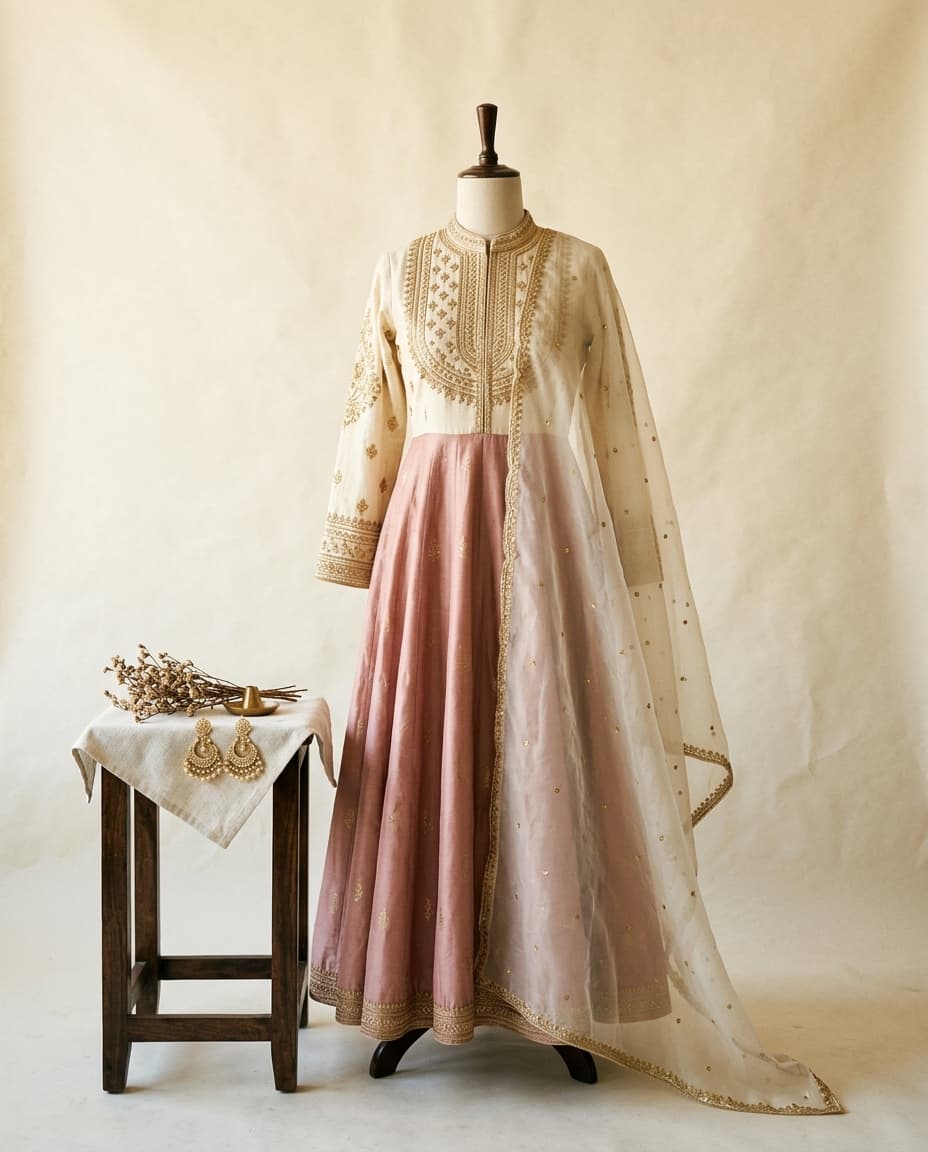 Composite of Indian modest-fashion catalog imagery — Eid catalog roadmap