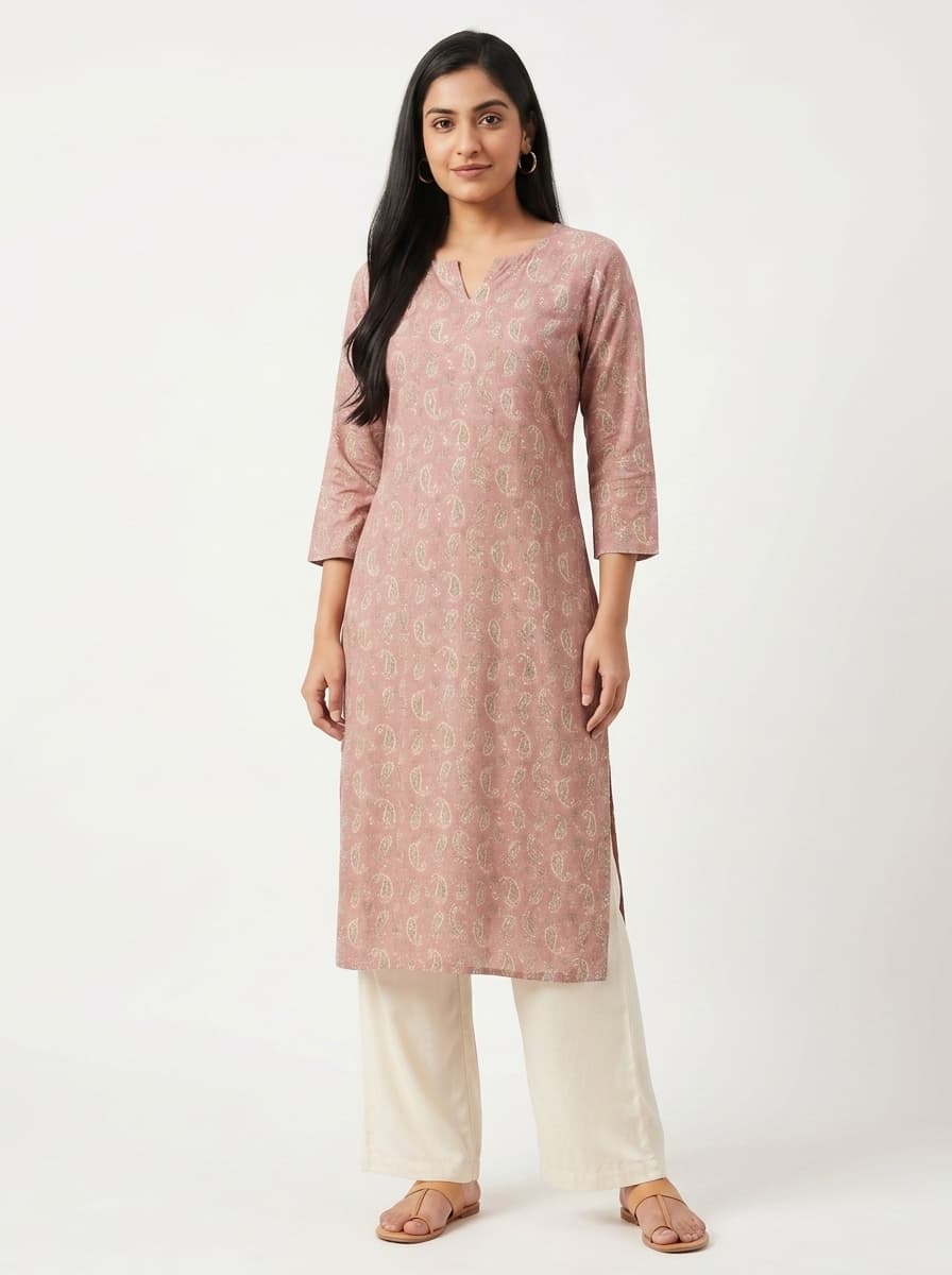 Flipkart alternate listing image — front on-model render at 3:4 portrait crop on white seamless backdrop for Fashion vertical alt slot