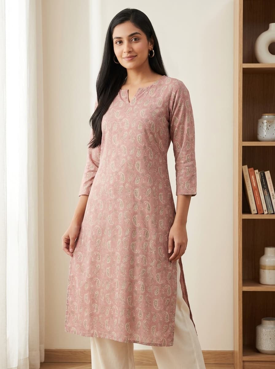 Flipkart alternate listing image — fit-on-model lifestyle render of model in an ambient daylight setting
