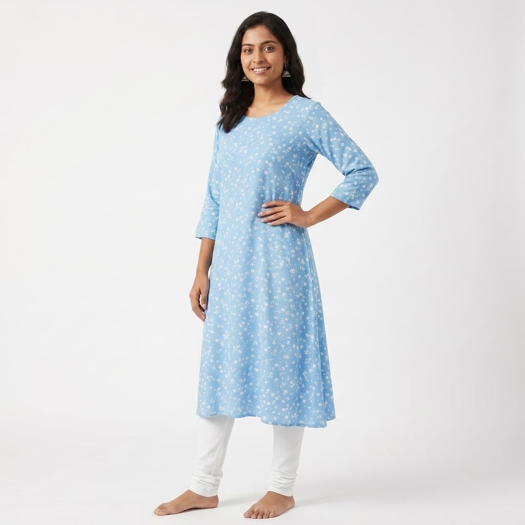 Meesho alternate listing image — three-quarter side view at 1:1 square showing drape and silhouette